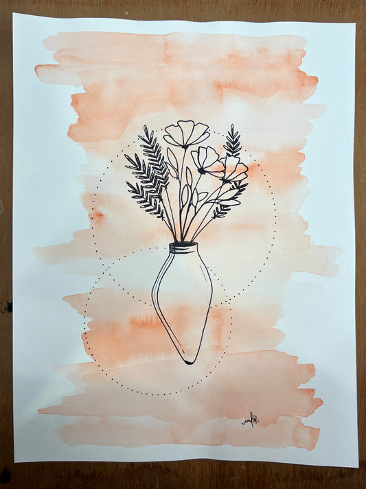 Vase floral 8.5x11
